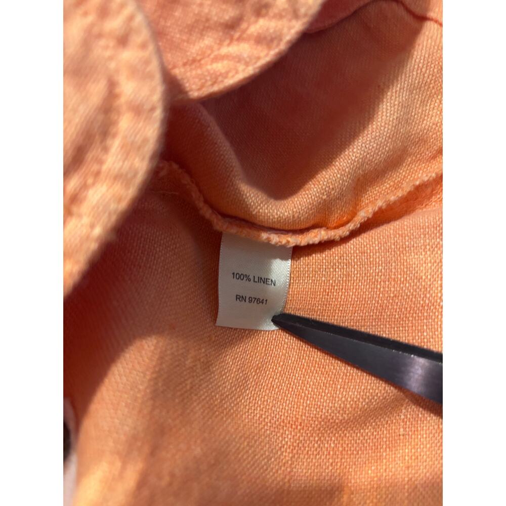 J jill - 100% Linen Summer Melon Orange Utility Jacket Size XSP - Picture 9 of 9